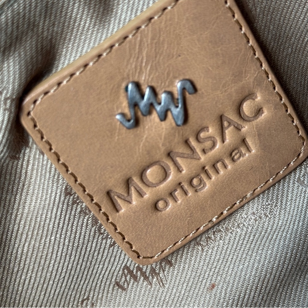 Monsac Tan Leather Minimalist Shoulder Bag. Preowned. 10 1/2” long X 5” high. - Picture 8 of 14